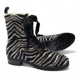 KATE SPADE New York  Merigue Zebra Print Combat Boots, NEW! Size 9.5
